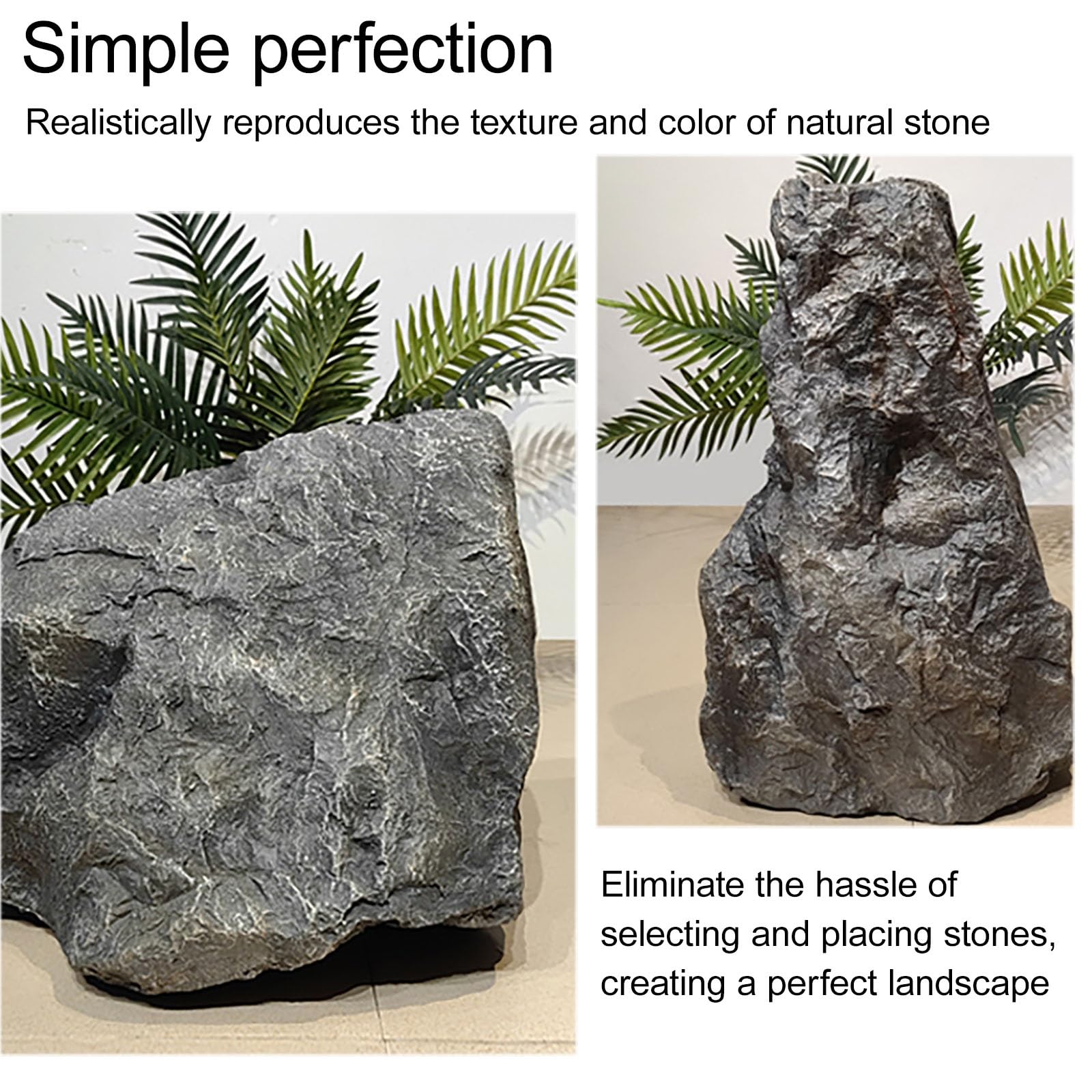 Rocas de imitación ligeras para decoración de paisajes, rocas artificiales de espuma de poliuretano para jardín, acuario, fotografía