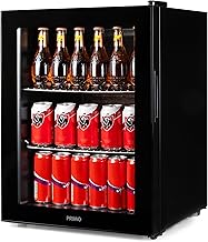 PRIMO PR179BC Beverage Fridge - Minibar - Mini Fridge - Glass Door - Free Standing - 60L - D - Black
