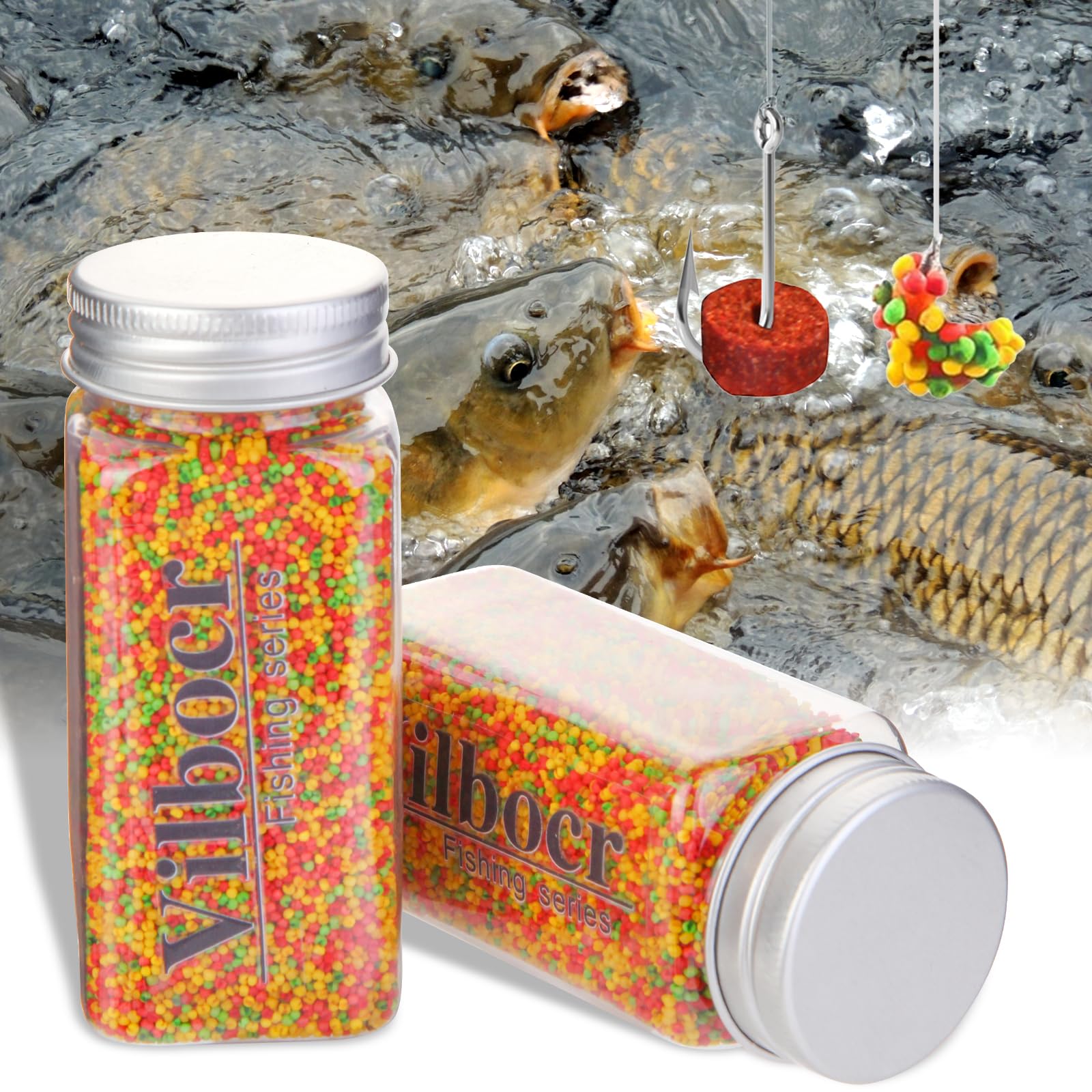 Vilbocr Power Bait Set Fishing bait Trout Bait Fishing Dough Bait Flexible mix of bait pellets and powerbait Combination of baiting and fishing, newbie friendly