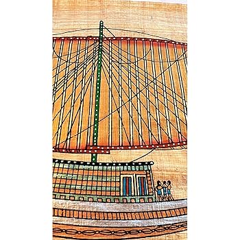 パピルス/古代エジプト風 船のアート作品 フレーム付き パピルス/古代エジプト風 船のアート作品 フレーム付き 古代