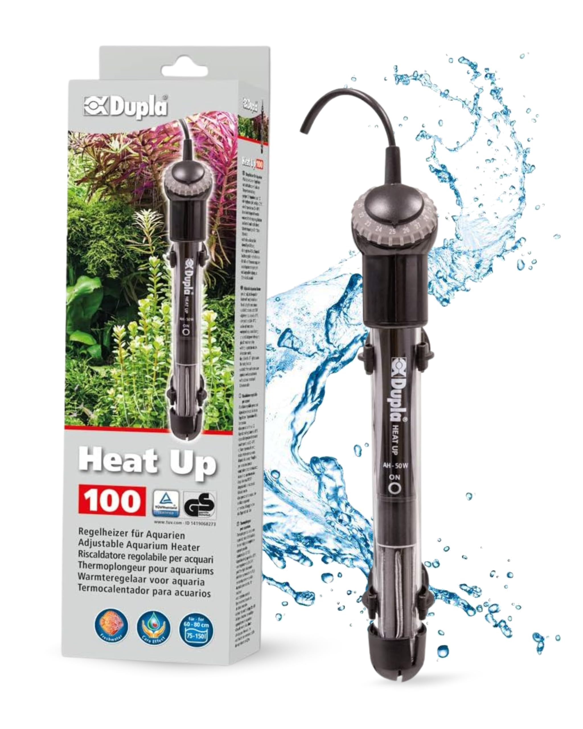 Dupla Heat Up 100 I 100 Watt Regelheizer für Aquarien I Aquarienheizer für Aquarien bis 150 L I energieeffizient und zuverlässig I Aquarium Heizstab I geeignet für Süßwasser- und Meerwasseraquarien