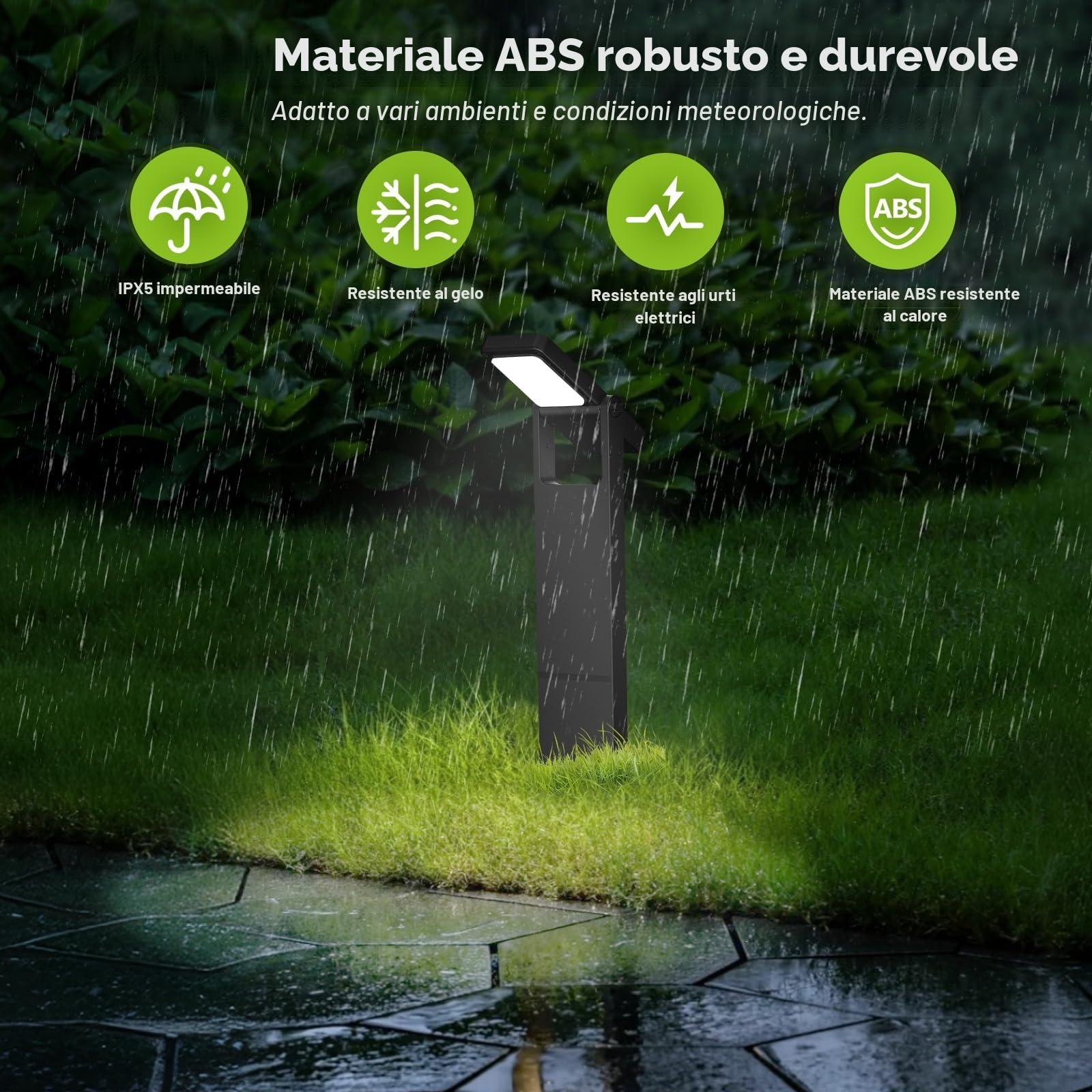 OUSFOT Luci Solari da Giardino 6 Pièces 40 LED, Faretti Solari a Led da Esterno con Due Livelli di Luminosità, Lampade Solari da Giardino Impermeabile IP65 per Gazebo, Cortile, Vialetto, Sentiero