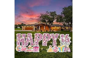 Sweet 16 Yard Signs with Stakes (14 Pieces)