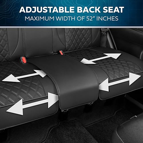 Miniatura 23 de Prestige - Juego completo de fundas de asiento de piel sintética, ajuste semiuniversal para automóviles, camiones y SUV, fundas de asiento delantero