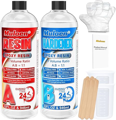 Miniatura 9 de Kit de resina epoxi de 2 galones para encimeras, kit de resina con pigmento de resina de 6 colores para principiantes, resina epoxi de vertido