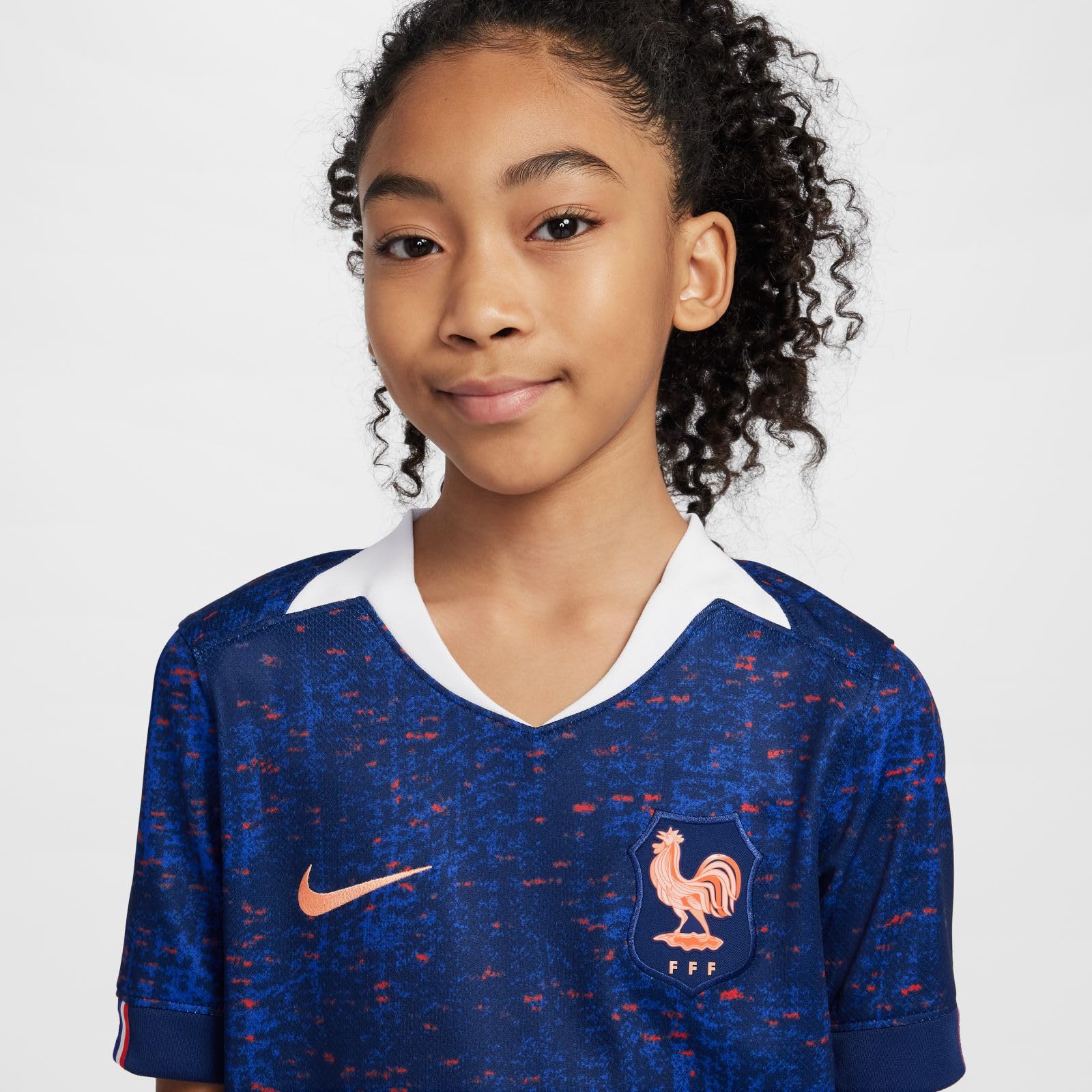 Nike FFF 2025 Stadium Domicile (Équipe Féminine) Maillot de Foot Replica Nike Dri-fit pour Ado Réplique du Maillot de Football Mixte Enfant