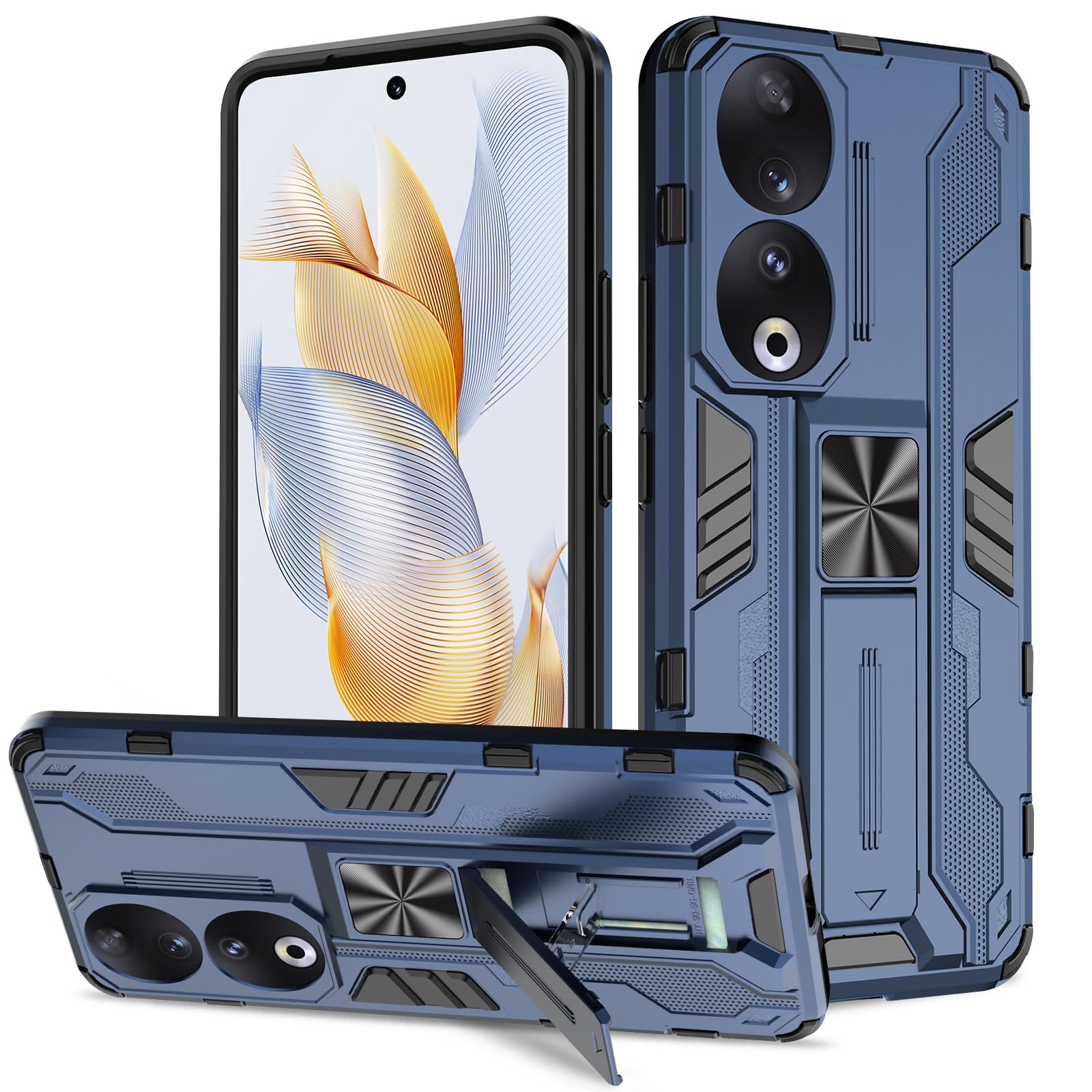 Funda para Samsung Galaxy A13 4G con Cristal Templado Protector Pantalla, Carcasa Antigolpes con Soporte anular metálico, Case Protectora de Grado Militar, Negro — view 188