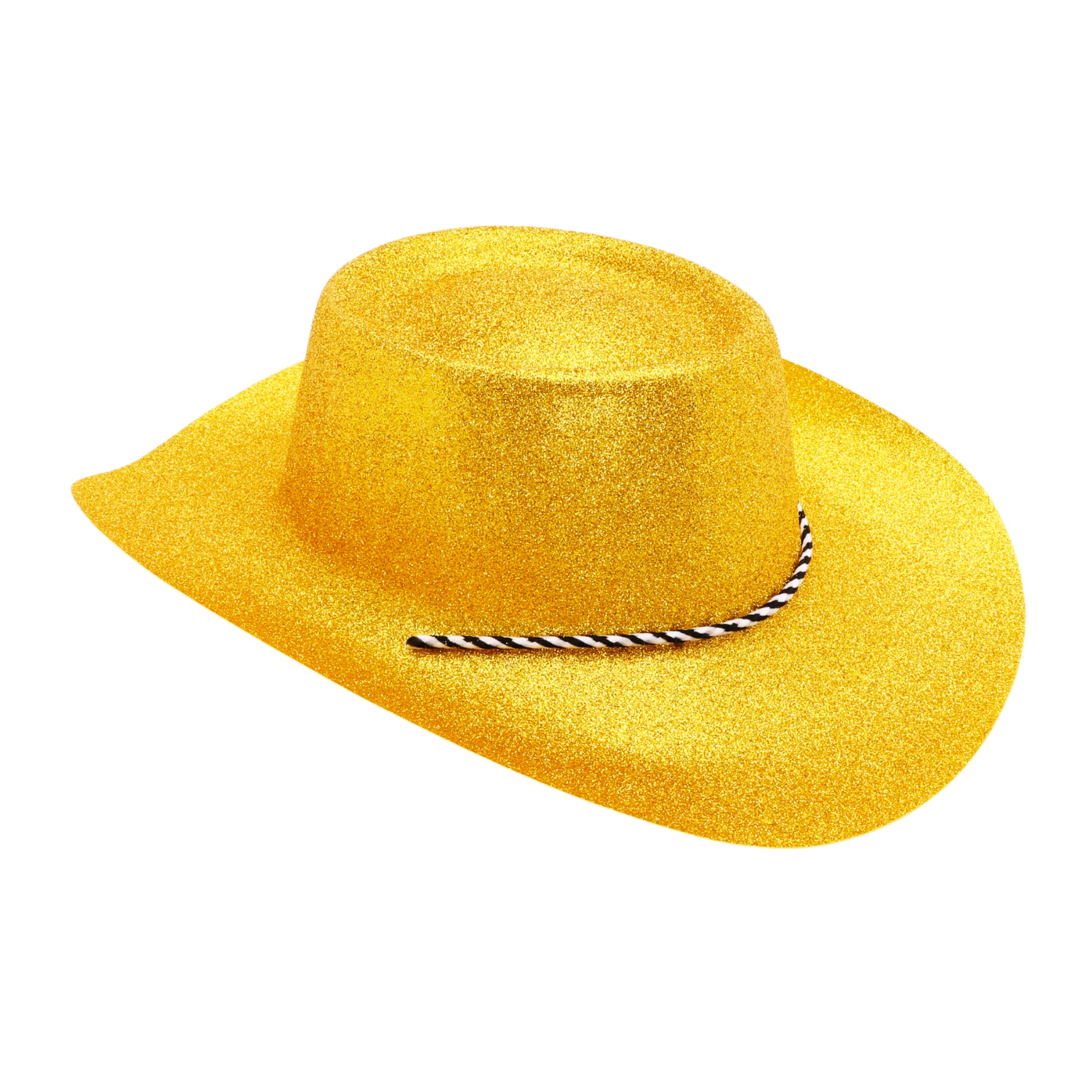 Toyland® Pack of 9 Belgium Theme Glitter Cowboy Hats, 3 Black, 3 Gold & 3 Red, Size 34cm (13") - Image 3