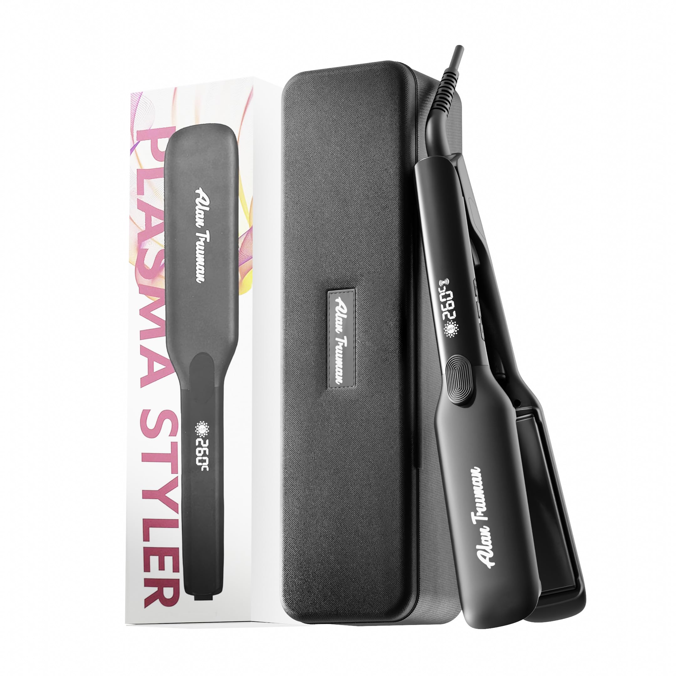 Alan Truman Plasma Hair Straightener with Digital Temperature Display, Black-image-26