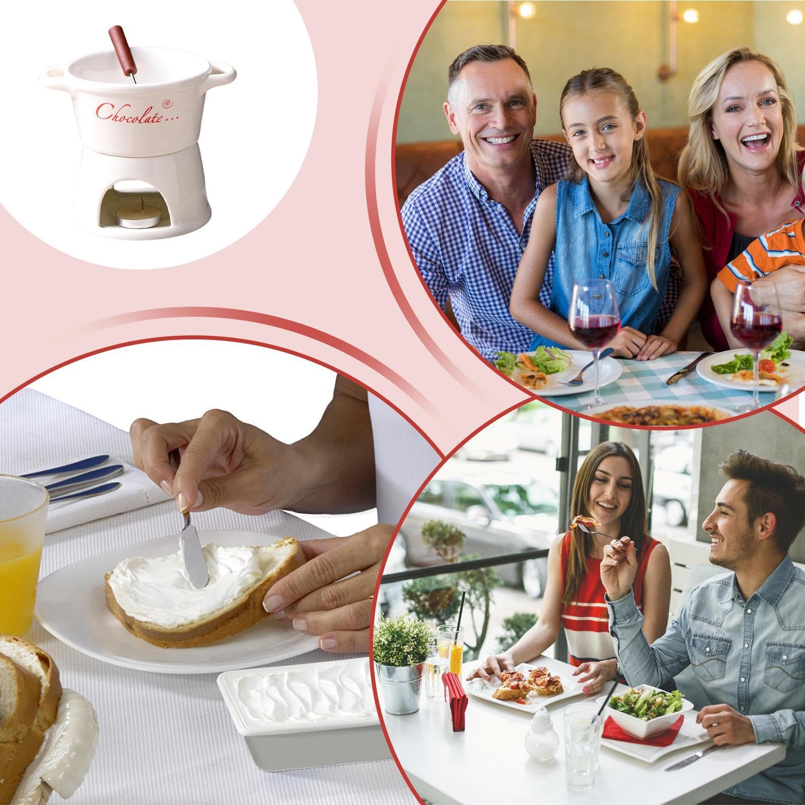 Fonduetasse – Teelicht-Fondue-Tasse, 300 ml Schokoladenkäse-Fondue-Tassen, Schmelzbecher, Sahnebereiter, tragbarer Schmelzbecher für heiße Schokolade, für Liebhaber, Familien