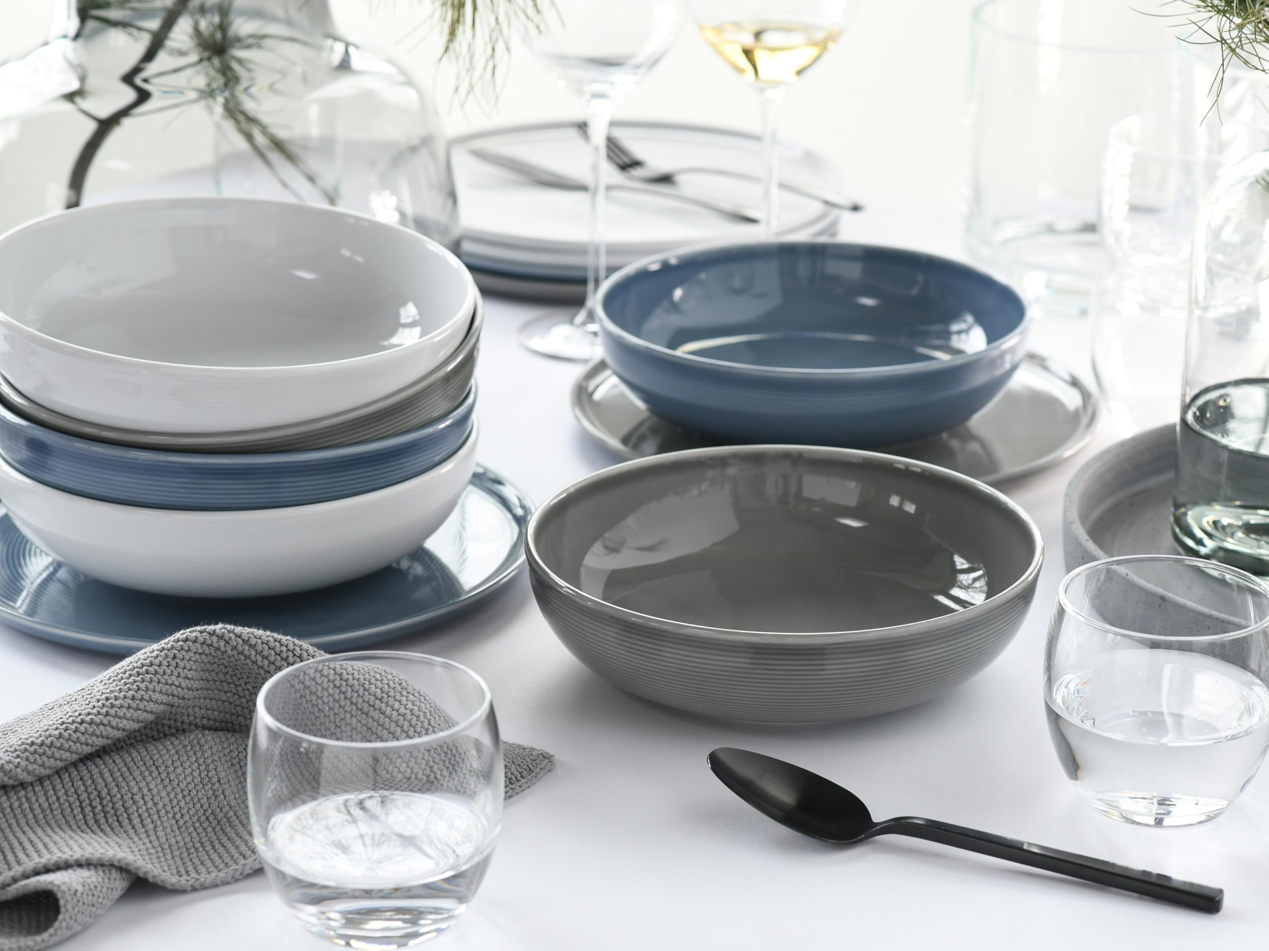 CreaTable, 25076, seria Session Urban, 12-częściowy zestaw naczyń dla 6 osób, serwis stołowy z porcelany, nadaje się do mycia w zmywarce i używania w kuchence mikrofalowej, Made in Europe