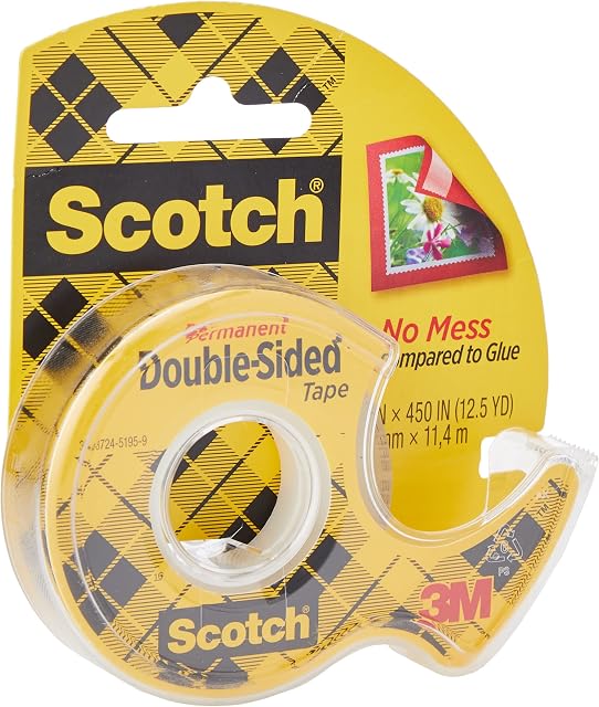 Scotch Permanent Double-Sided Tape 0.5-inch x 450-inch