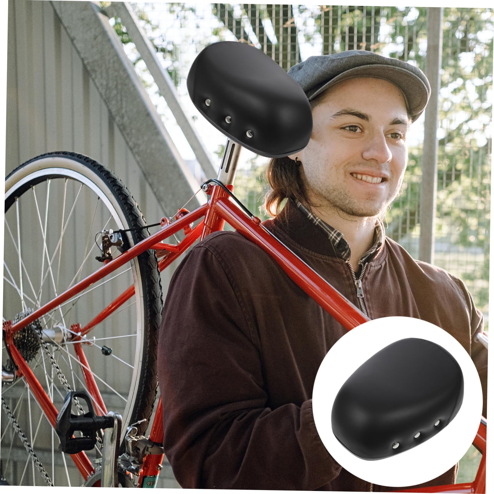 YARNOW Coussin vélo sans Nez pédales rembourré Selle en Gel pour vélos poignées pôle siège de vélo à Haute élasticité Selle de vélo sans Nez Selle de Voiture électrique Black
