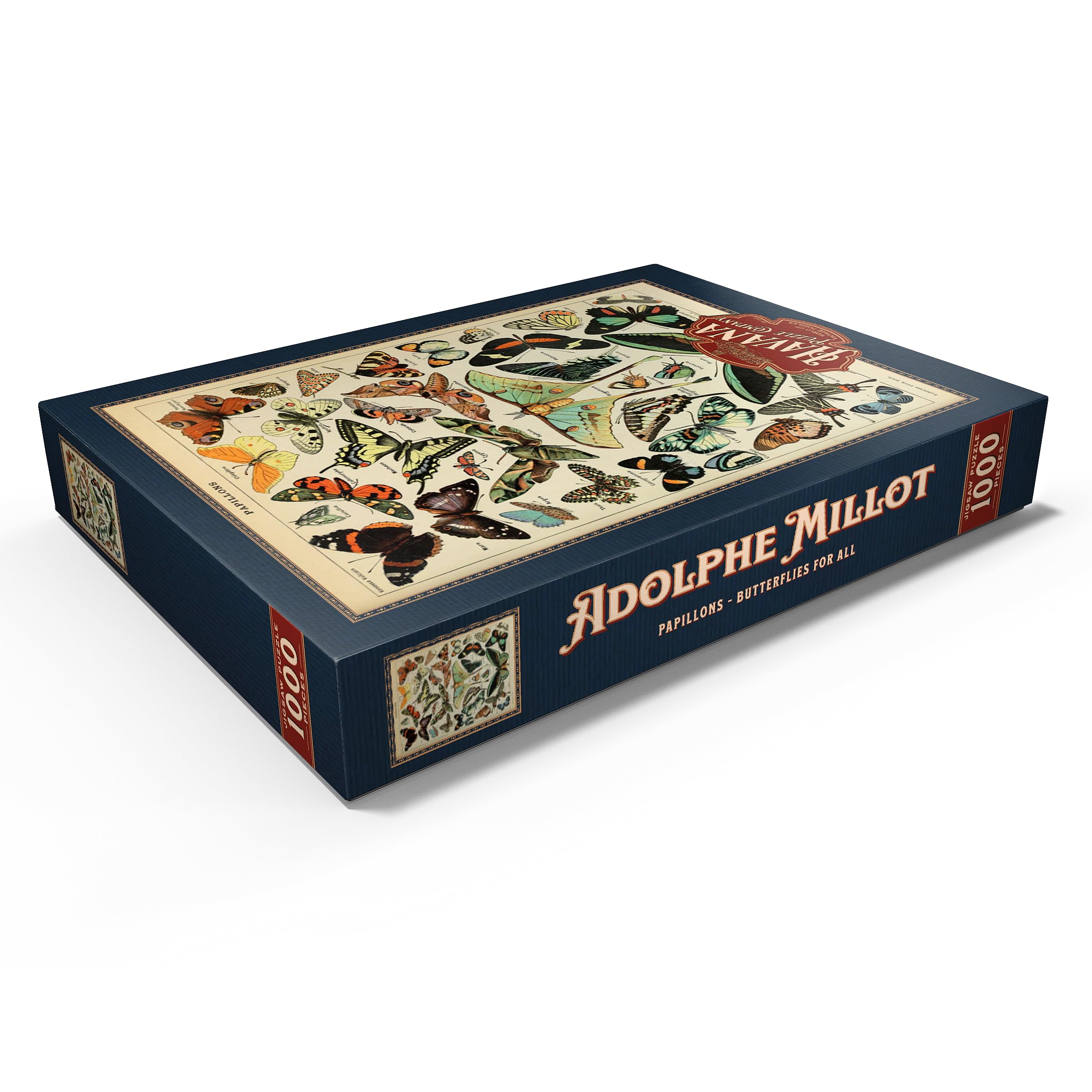 Papillons, Butterflies for All Vintage Art Poster, Adolphe Millot, Premium 1000 pieces Puzzle - Image 3