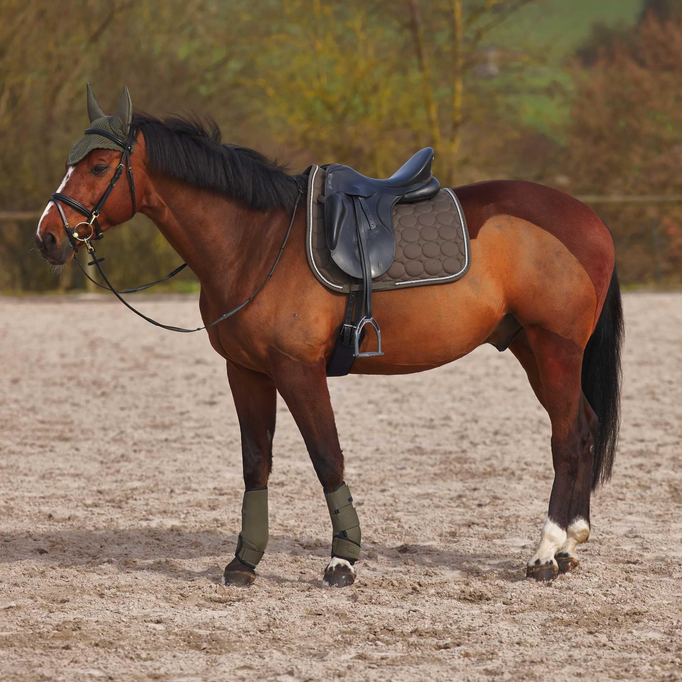 Coperta Per Cavallo Horze Marquess 145 In Pile Marrone - Morbida E Calda, Con Chiusure In Velcro E Cordoncino Per Coda - 3