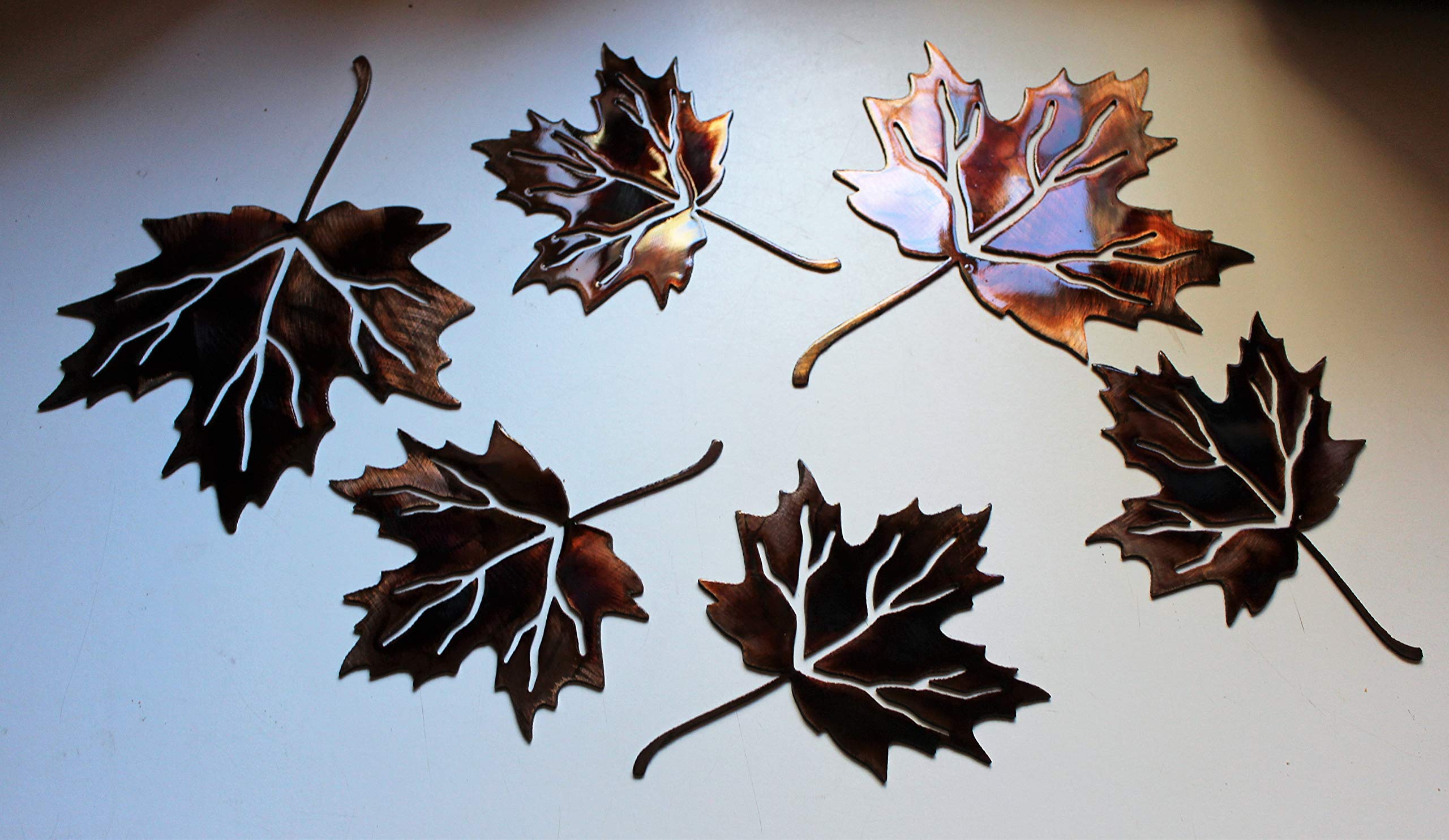 Metal Wall Art Maple Leaves Set of 6