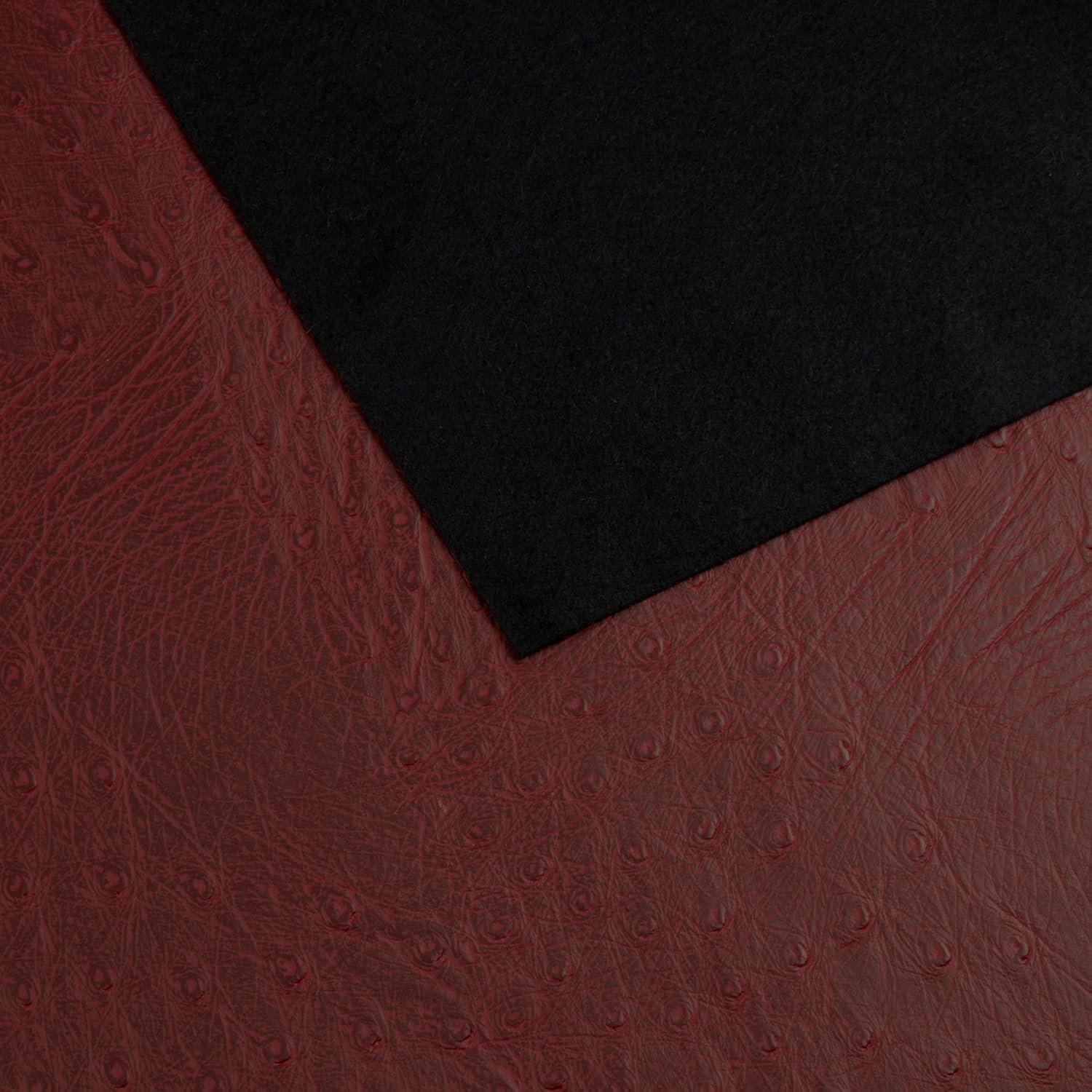 Faux Leather Ostrich Burgundy, Fabric by the Yard
