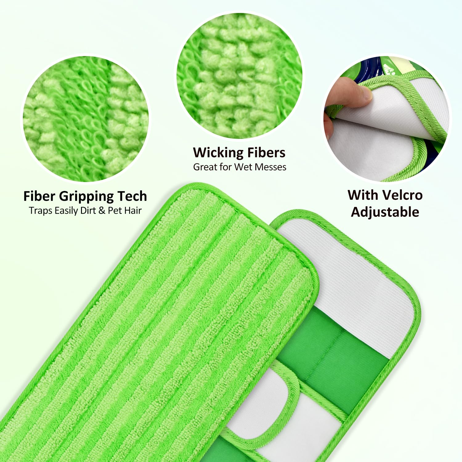 Paquete de 4 almohadillas de microfibra para fregonas Swiffer XL, paños reutilizables para trapear húmedos y secos compatibles con Swiffer Sweeper XL, repuestos de fregona XL lavables para todas las