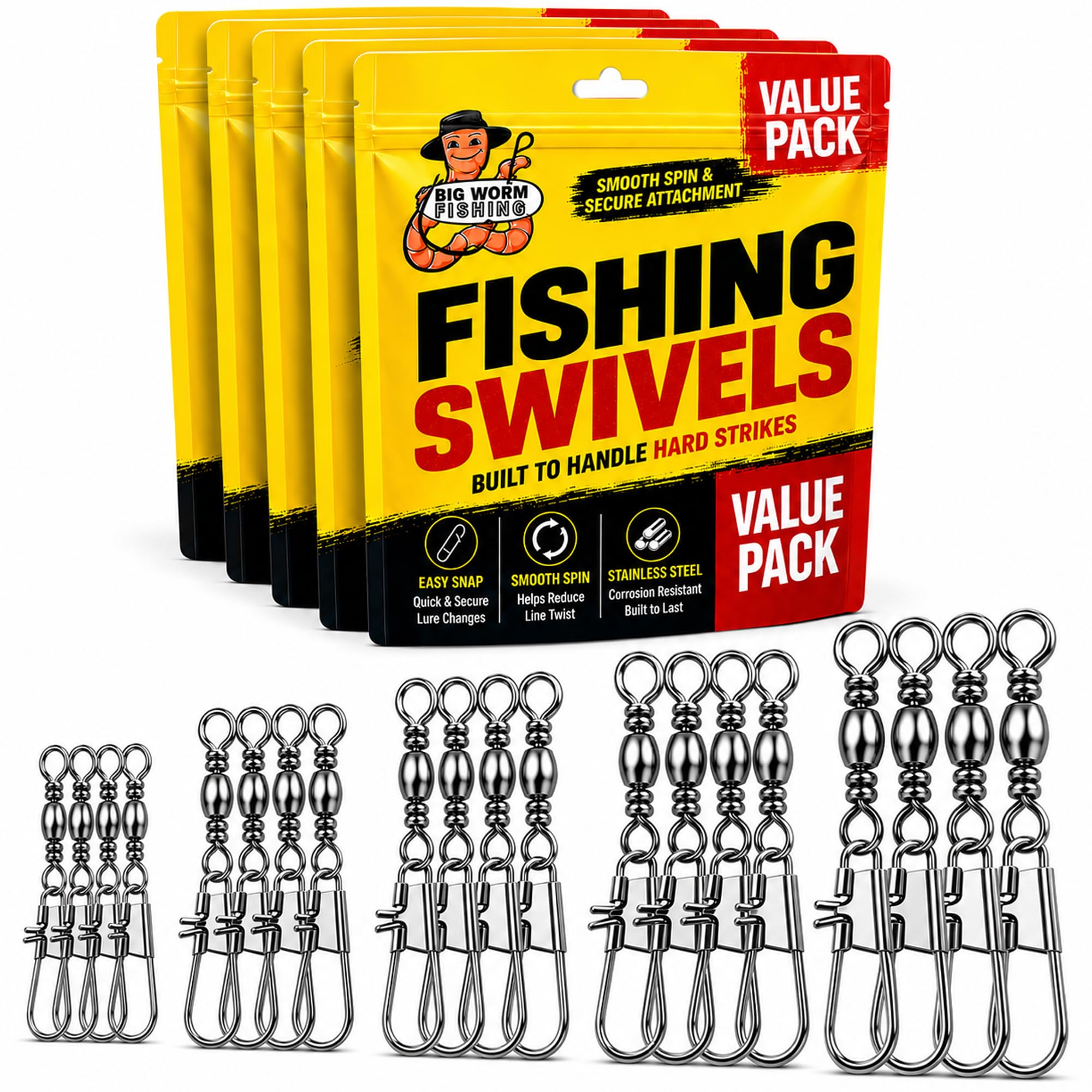 Giratorios de Pesca - Equipo de Pesca y Equipo - Aparejos de Pesca - Aparejos de Pesca para señuelos de Pesca - Equipo de Pesca de Agua Salada - Anzuelos de Pesca - Giratorios de Pesca -