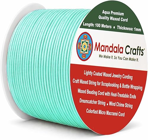 Miniatura 79 de Cuerda Mandala Crafts 0.03 pulgadas 109 yardas para hacer joyería, artesanía, macramé, cuerda de algodón encerado