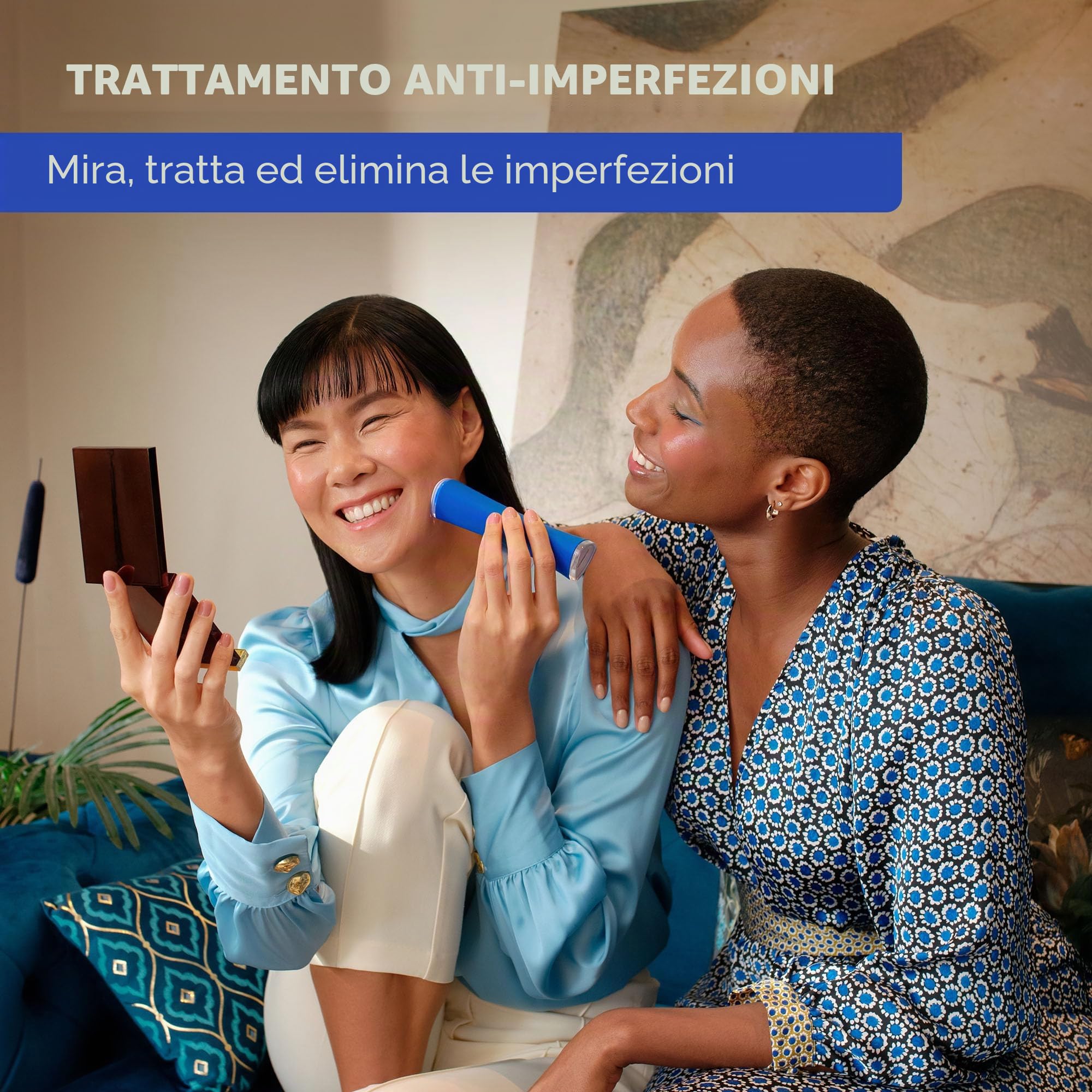 Foreo Espada 2, Terapia a Luce LED, Dispositivo di Skincare Anti-Acne a Luce Pulsata- Silicone Medico, Trattamento Viso per Cicatrici, per Brufoli e Macchie Viso, Approvato dalla FDA, Cobalt Blue