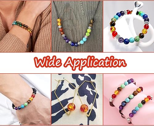 Miniatura 5 de Pandahall - 100 cuentas de resina transparente ámbar de flores de resina suelta, bola redonda, cuentas acrílicas de ámbar de fuego, espaciador,