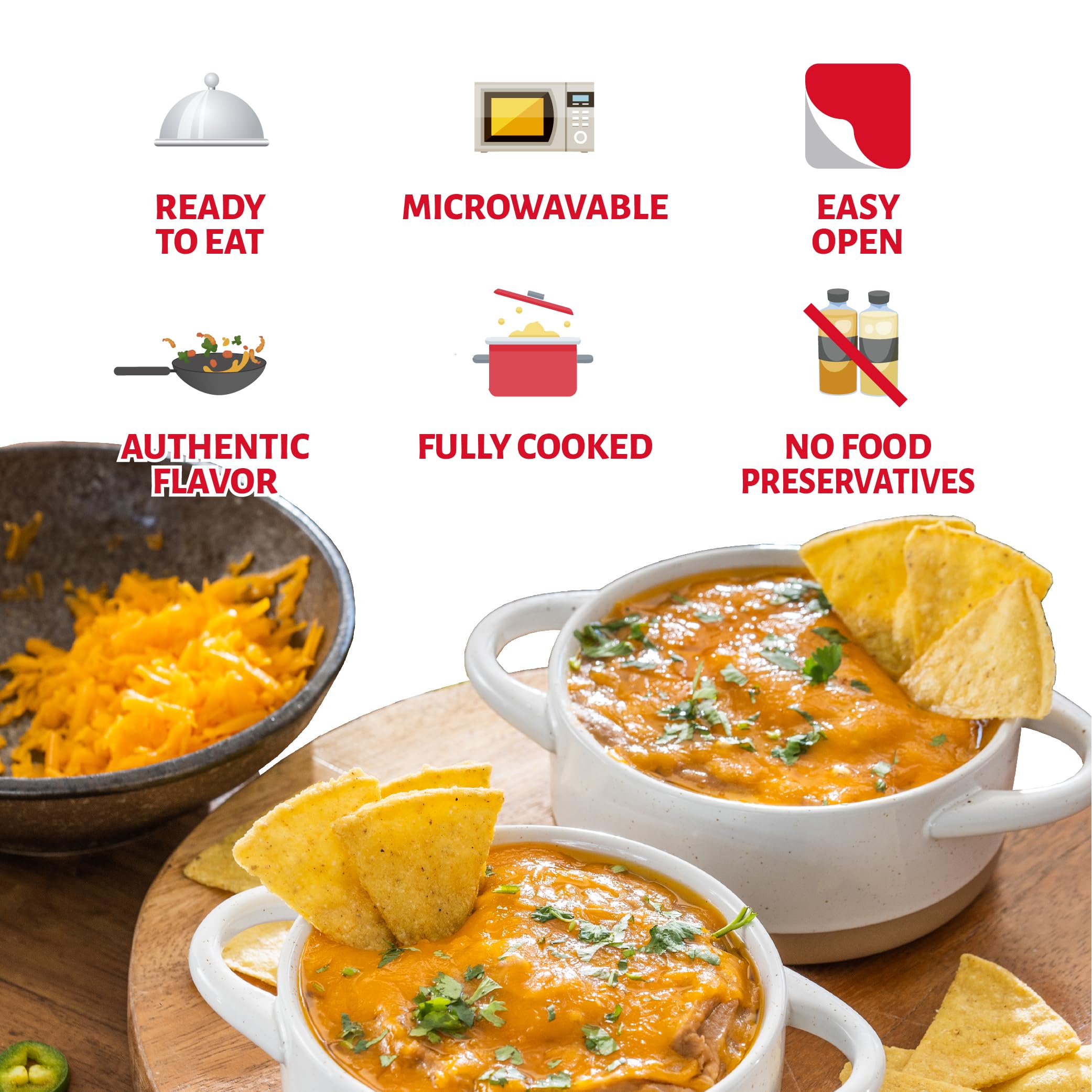 Chata Mexican Refried Beans with Chorizo and Cheese, 15.2 oz (Pack of 3)