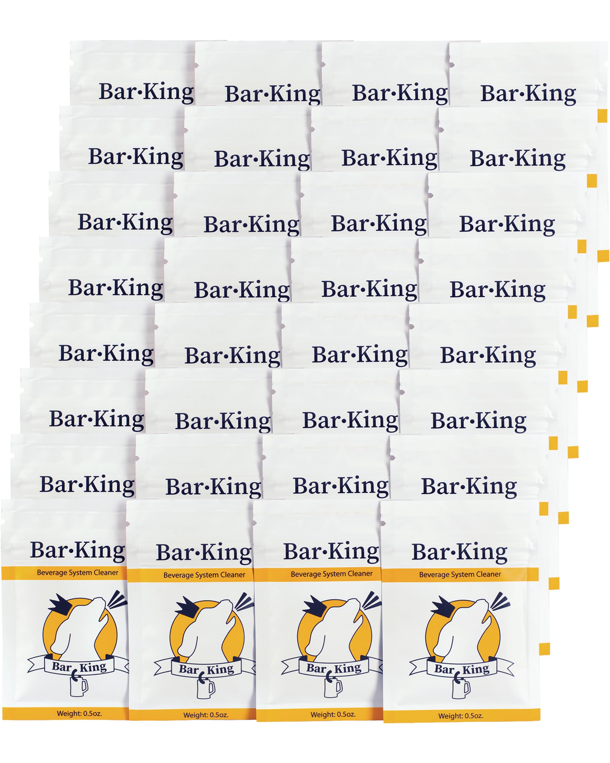 Bar-King Polvo de limpieza sin enjuague, Beer-Line – 32 paquetes de limpieza individuales