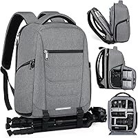 Vista 10 de SDYSM - Mochila profesional para cámara DSLR, SLR, mirrorless, impermeable, con compartimento para laptop de 14 pulgadas, cubierta contra la lluvia