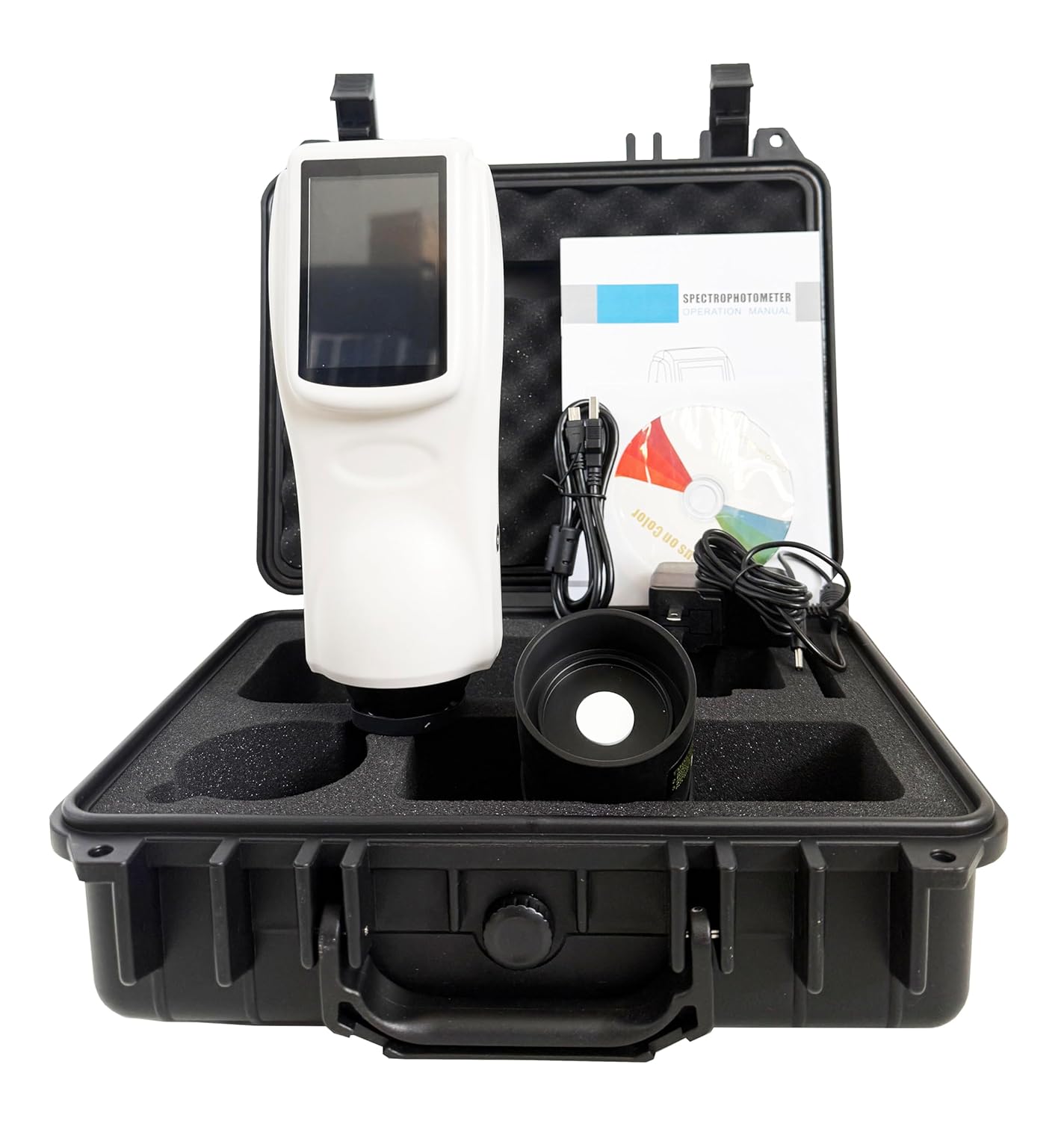 High Precision Touch Screen Aperture 8mm Spectrophotometer Colorimeter D/8 D65 A C USB/RS-232 Interface Data Storage for Plastic,Painting,Coating,Ink,Textile,Garment,Printing and Dyeing,Food,Etc