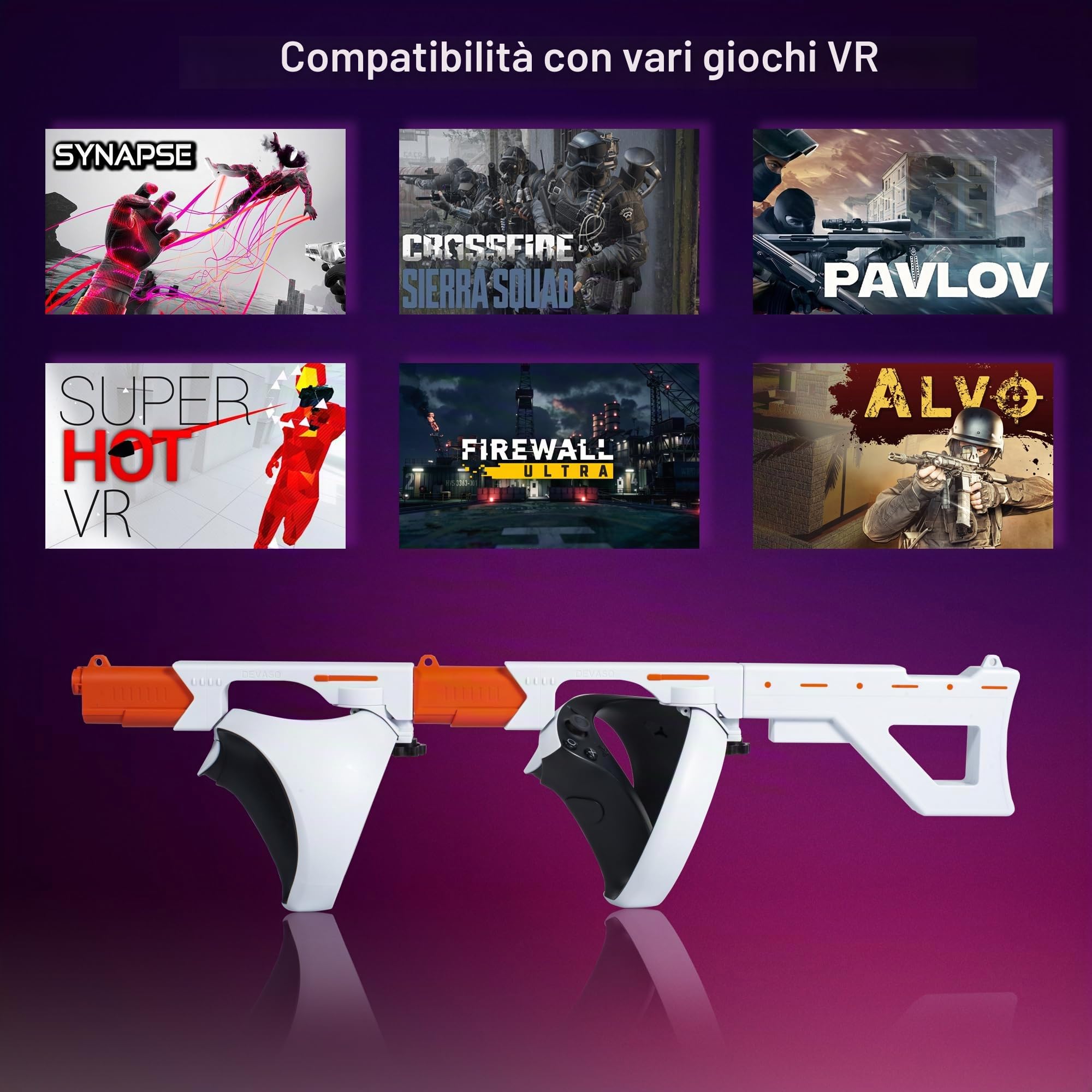 Supporto magnetico per controller modello pistola/mitragliatrice VR per PSVR2, supporto rapido per impugnatura per fucile per gioco di tiro accessori PlayStation VR2