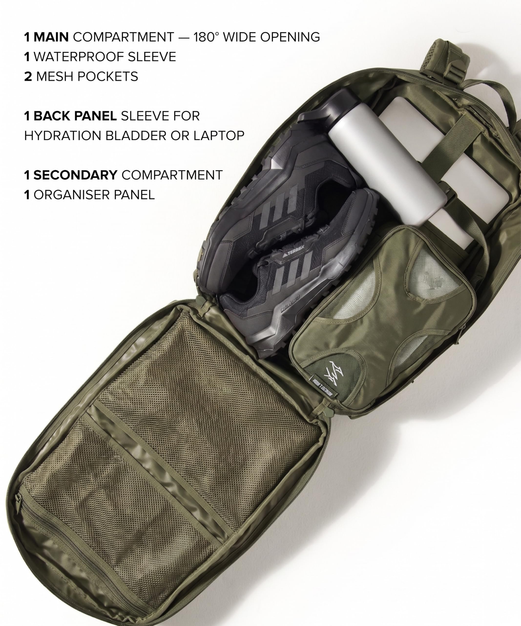 Falko Tactical - Mochila para hombre y mujer, mochila de 50 l, 2.4 veces más fuerte, grande, estilo militar, mochila Molle, mochila Bugout para el aire libre