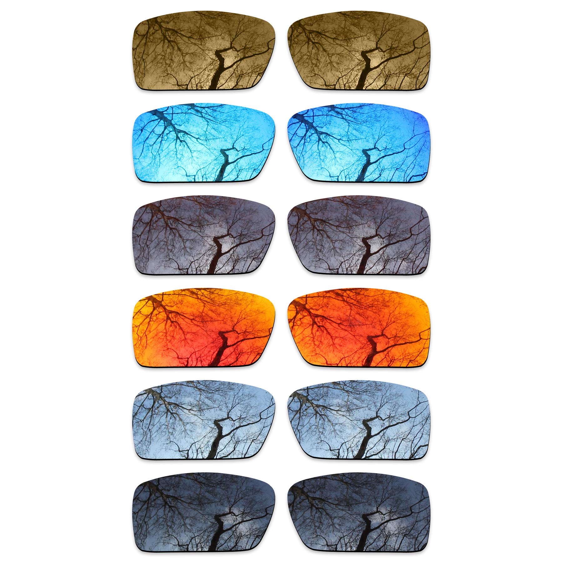 ToughAsNails Set of 6 Polarized Replacement Lenses for Oakley Gascan OO9014 Pack