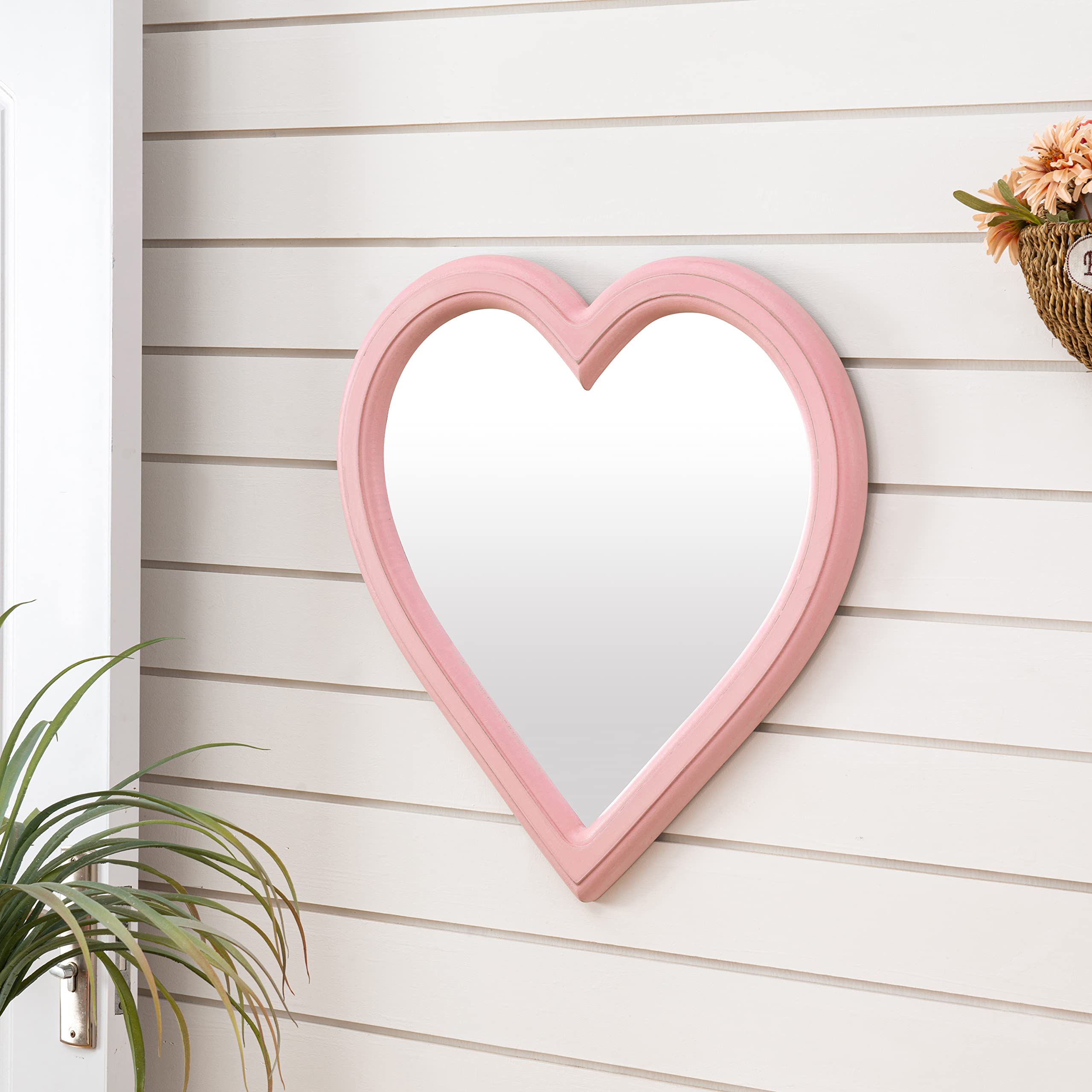 Amazon.co.jp: NOTHOM (ノサム) ハートミラー 壁用 大型 木製 ハート型