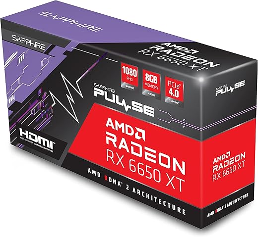 Sapphire Pulse AMD Radeon RX 6650 XT pci_e_x16 Graphic Card with 8 GB GDDR6, AMD RDNA 2