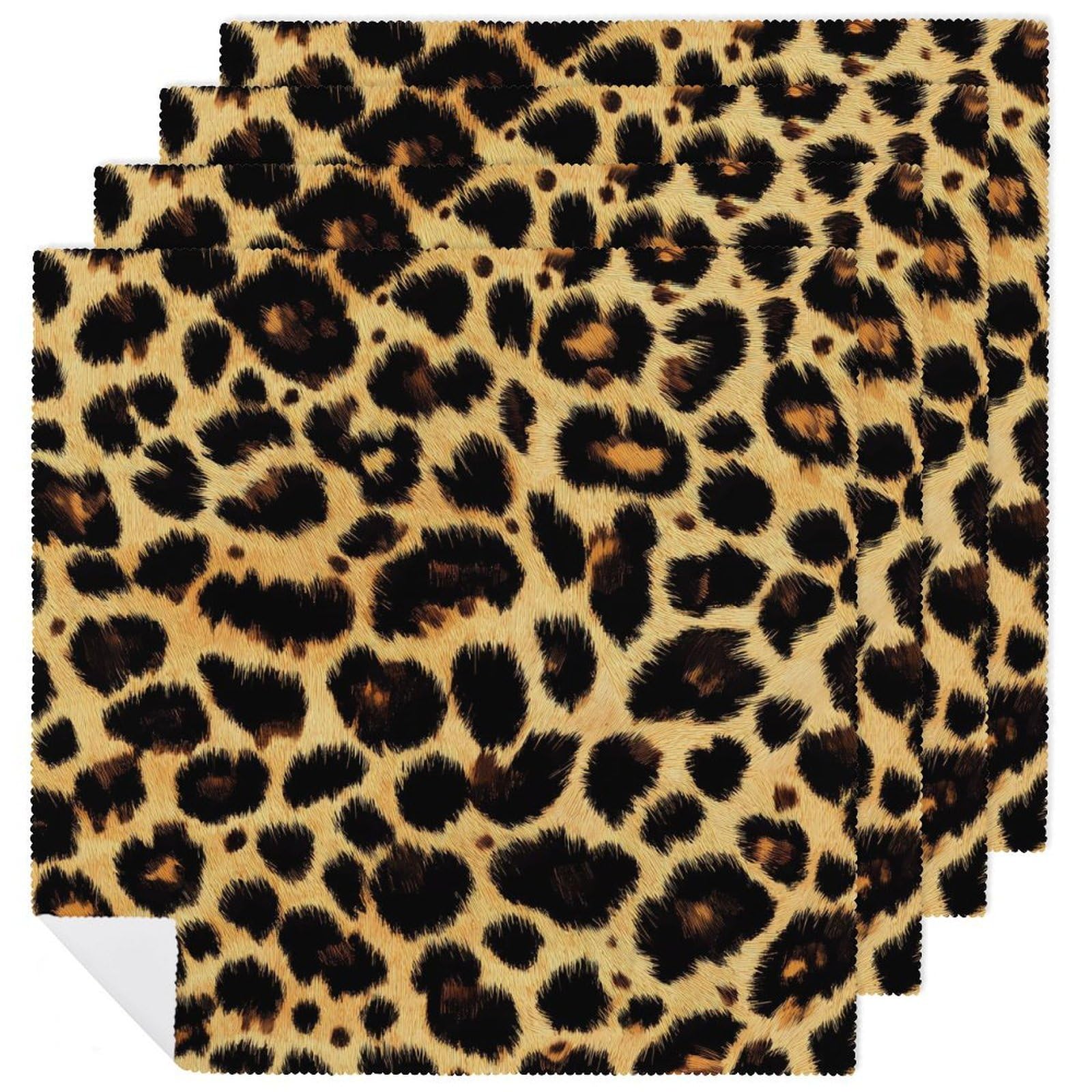 Servilletas de tela de leopardo para decorar tus cenas de Navidad y fiestas con estilo
