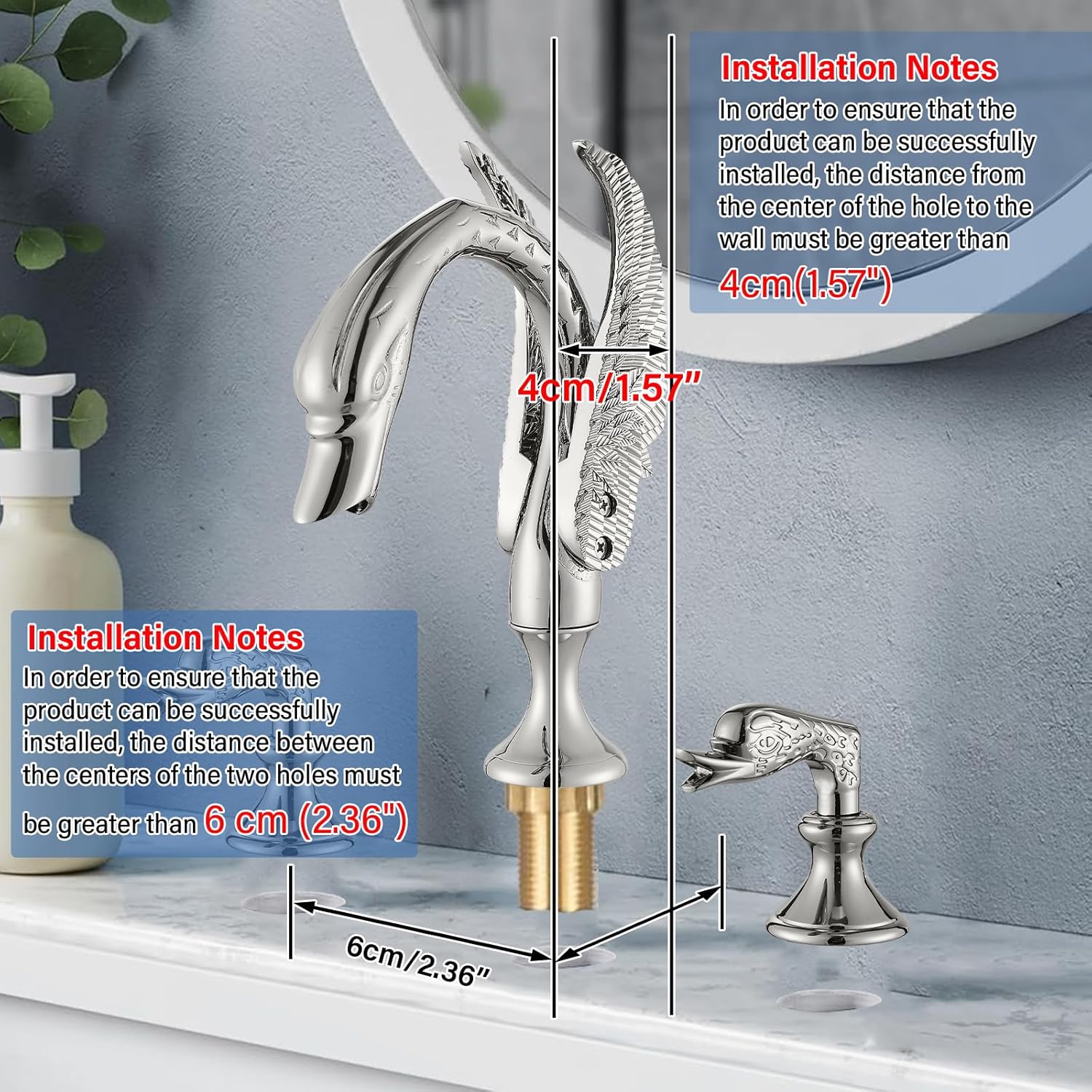 Luxurious Gold Swan Vessel Sink Faucet with Dual Handles