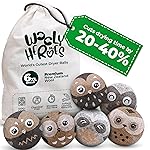 No More Dryer Sheets! Reusable Wool Dryer Balls XL 6-Pack - Reduces Static, Cuts Dry Time, & Softens Naturally