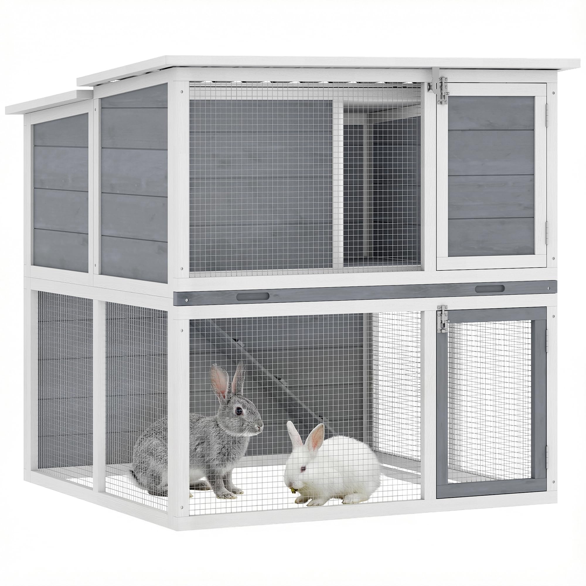 pawhut clapier lapin extérieur 2 étages