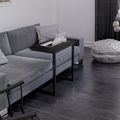 Miniatura 2 de Mesa auxiliar de sofá C con decoración de madera, bandeja de café, mesa auxiliar para aperitivos, soporte para computadora portátil, soporte para