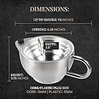 Vista 2 de Silver Fox Shaving Scuttle - Tazón con afeitadora, jabón, cepillo, taza de acero inoxidable, mantiene la espuma caliente y cremosa, afeitado