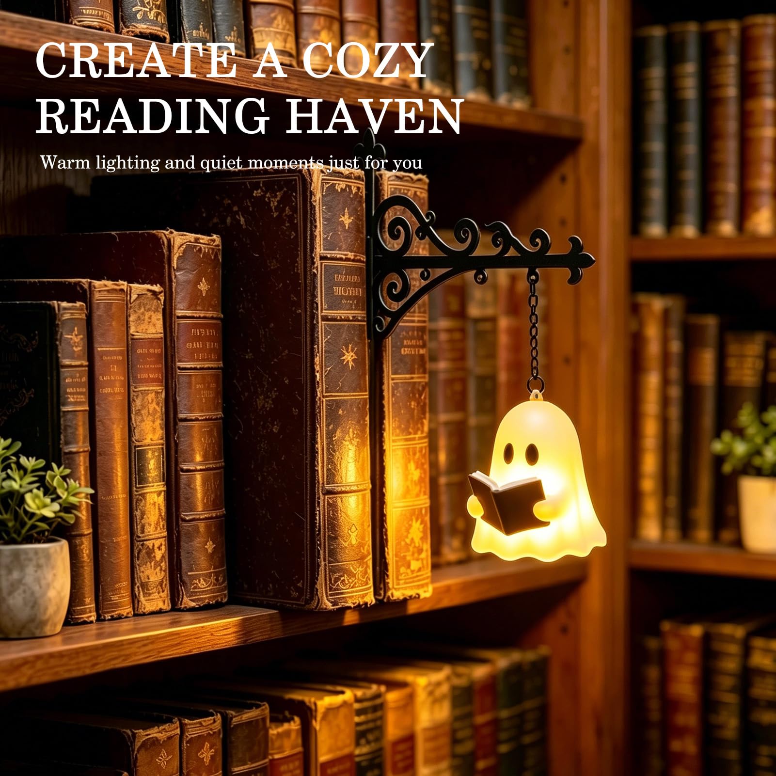 Lot de 3 lanternes pour bibliothèque, serre-livres, décoration d'Halloween