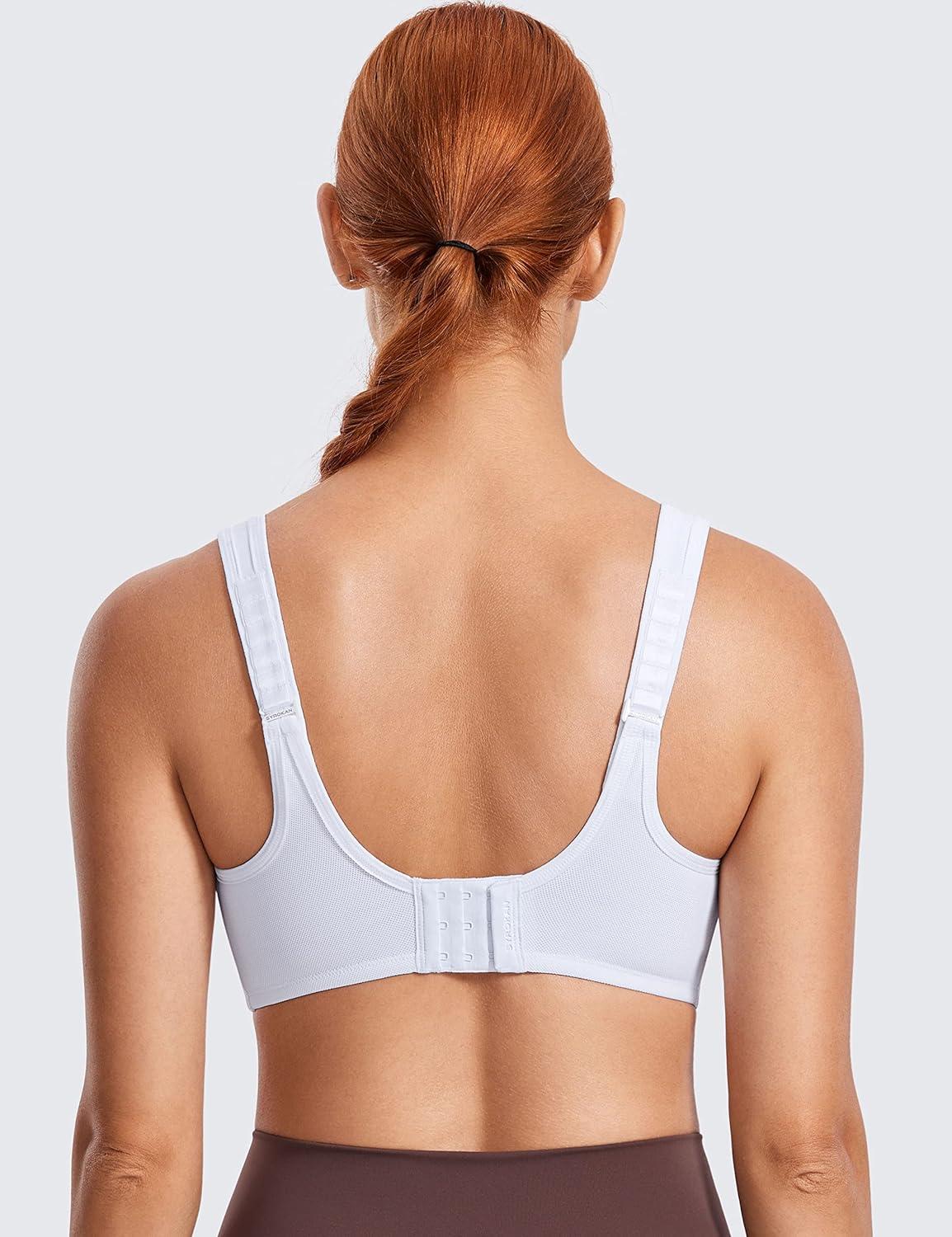 SYROKAN Women's Max Control Underwire Sports Bra High Impact Plus Size with Adjustable Straps Unlined Bra - Image 2