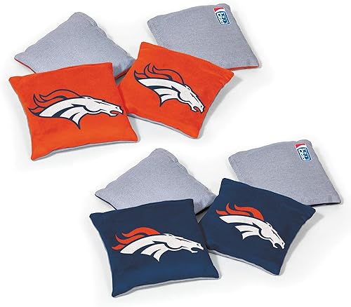 Wild Sports - Bolsas de frijoles de doble cara de fútbol americano profesional de la NFL, 8 unidades, bolsas de lanzamiento de primera calidad para