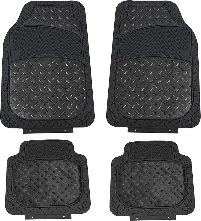 FH Group Automotive Floor Mats HeavyDuty Metallic Rubber