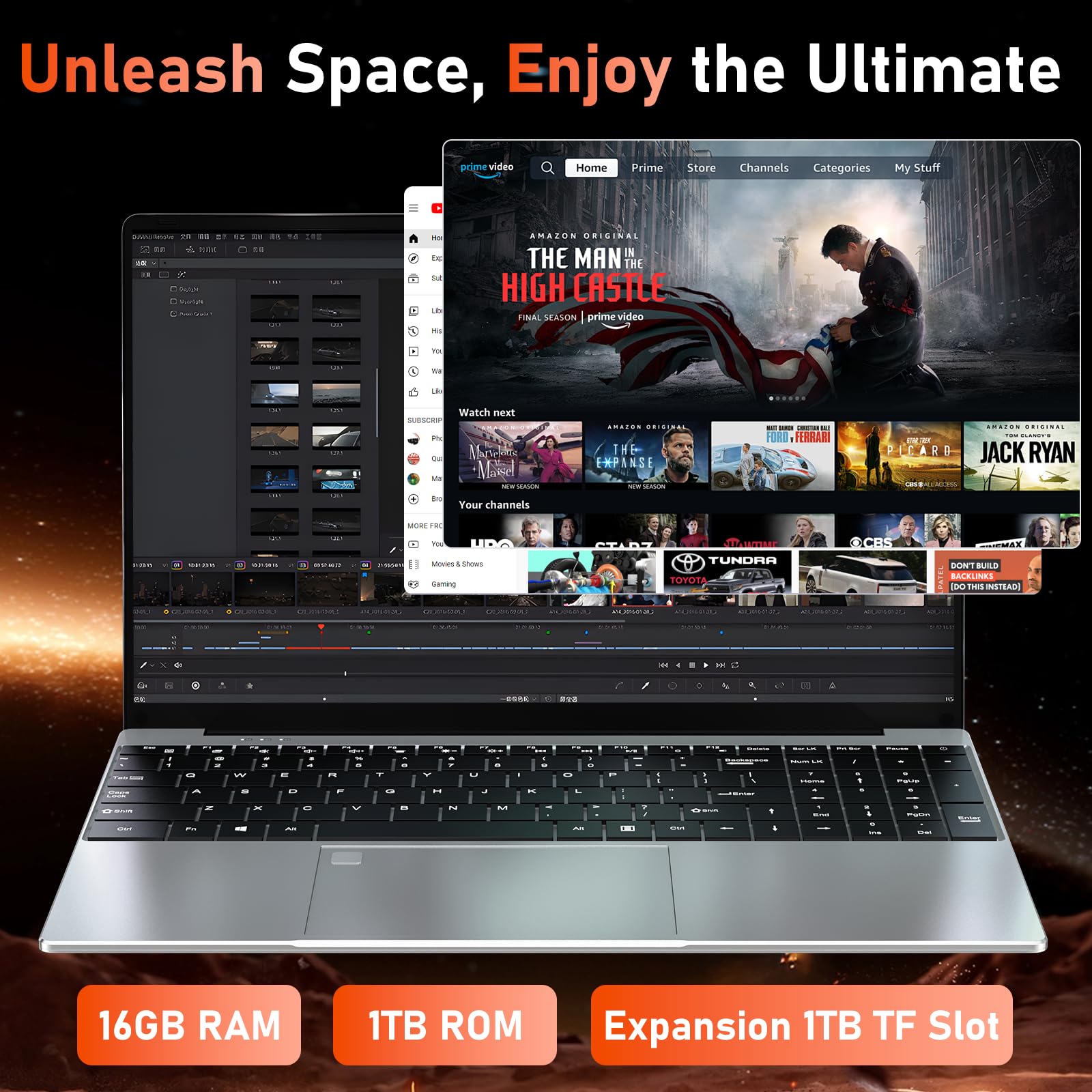 FUNYET Gaming PC Portatile R7 5700U Fino a 4,3GHz Laptop 15.6 Pollici Notebook in Offerta RAM 16GB SSD 1TB Tastiera Retroilluminata Computer Portatile,6000mAh,WiFi5,HDMI,USB3.0,BT5.0,Impronte Digitali