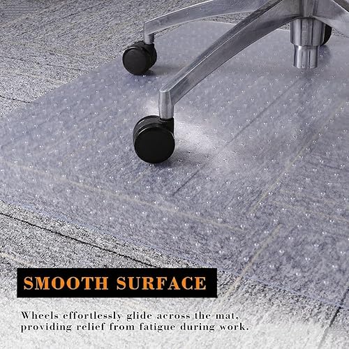 Miniatura 30 de Tapete para silla de suelo duro, 55 x 36 pulgadas, tapete para silla de oficina para superficie dura, alfombra de área para sala de estar, alfombra