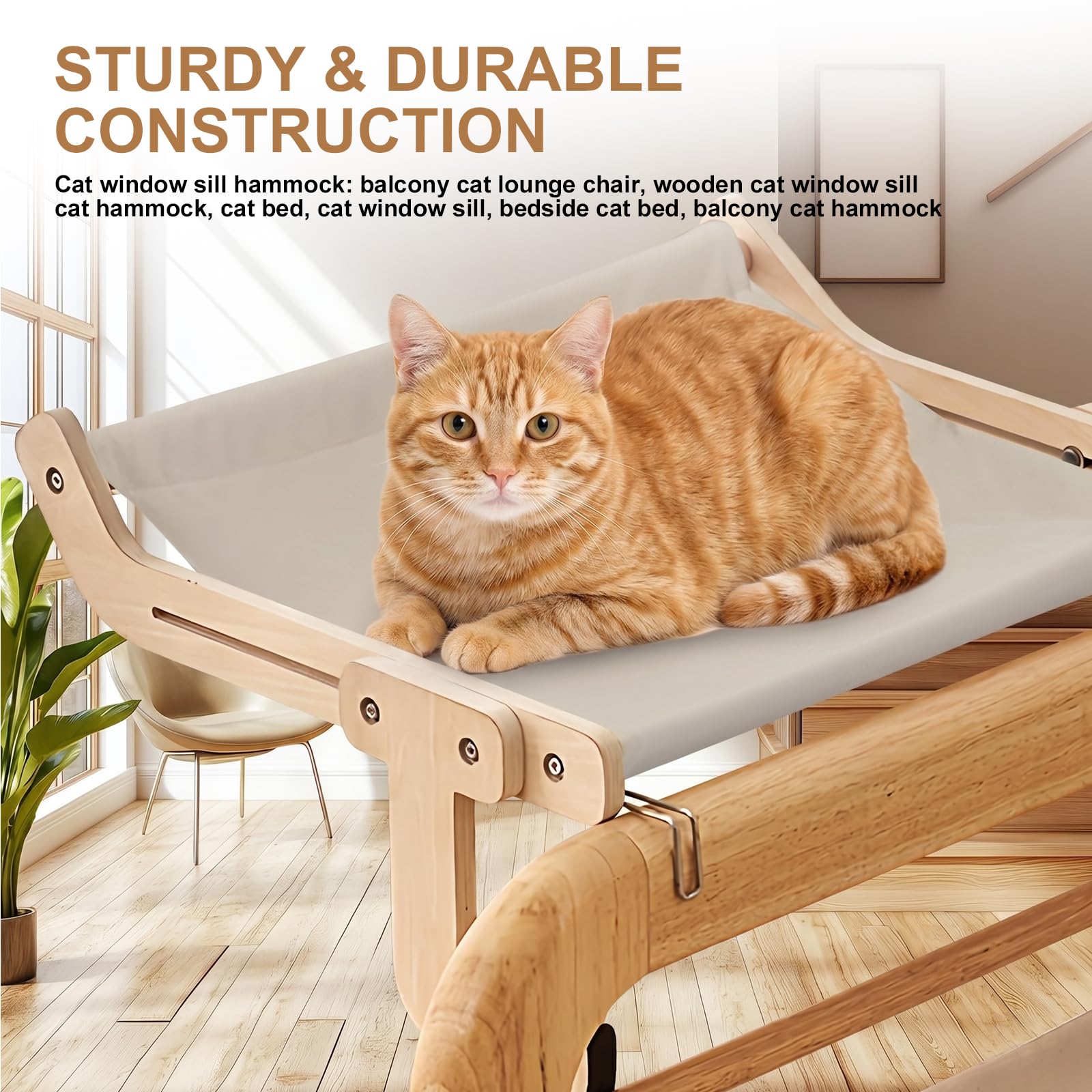 Hamaca para ventana, hamaca para gatos, balcón, madera para gato, ventana, perchas, hamaca para gatos, cama para borde de cama, gatos, balcón, hamaca
