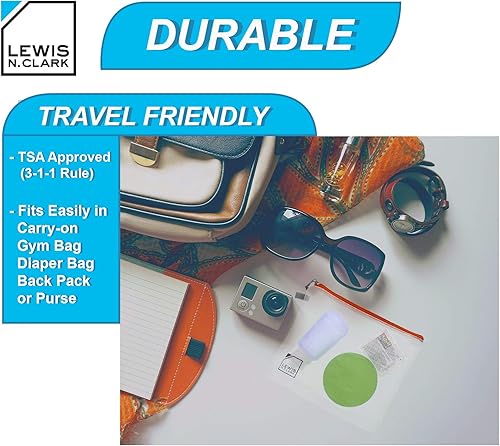 Miniatura 5 de Lewis N. Clark Kit de artículos de tocador, bolsa de maquillaje, organizador de ducha + organizador de viaje para equipaje, equipaje de mano o