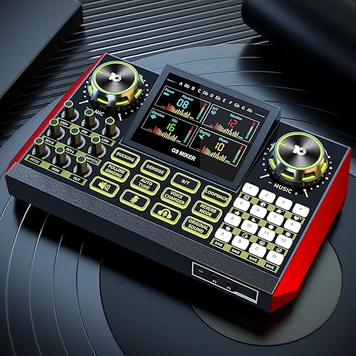 G9 Podcast Equipment Bundle Audio Mixer,All-in-One Sound Board for Live Streaming, Podcast Recording, Phone, PC, Singing, DJ,Gaming, Voice Changer.